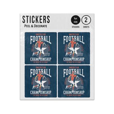 Picture of American Football Player Go Hard Or Go Home Sticker Sheets Twin Pack