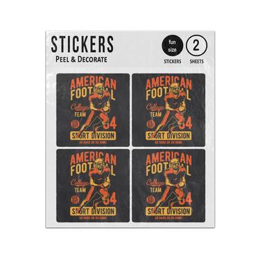 Picture of American Football Player Sport Division College Sticker Sheets Twin Pack