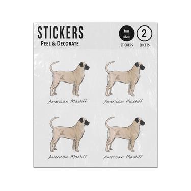 Picture of American Mastiffdog Hand Drawn Illustration Sticker Sheets Twin Pack