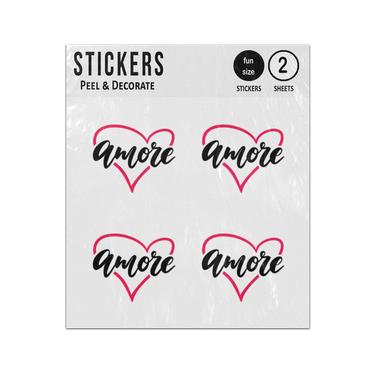 Picture of Amore Love Heart Italian Quote Sticker Sheets Twin Pack