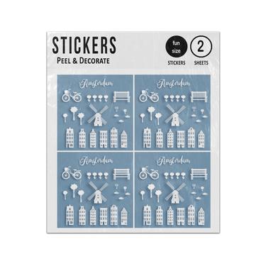 Picture of Amsterdam Dutch Famous Landmarks Sticker Sheets Twin Pack