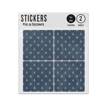 Picture of Anchor Ship Wheel Seamless Pattern Sticker Sheets Twin Pack