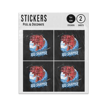 Picture of Angler Fish Red Snapper Fisherman Sticker Sheets Twin Pack
