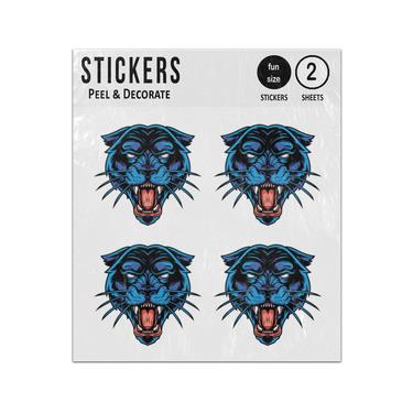 Picture of Angry Panther Black Face Head Sticker Sheets Twin Pack