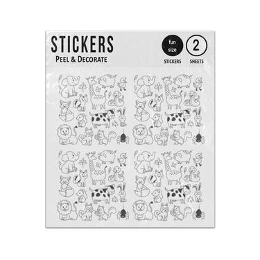 Picture of Animal Ensemble Doodles Sticker Sheets Twin Pack