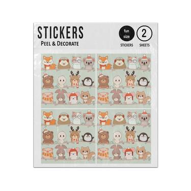 Picture of Animal Set Perched On Tree Branches Sticker Sheets Twin Pack