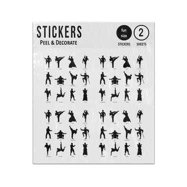 Picture of Asian Martial Arts Black Silhouettes Sticker Sheets Twin Pack