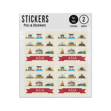 Picture of Asian Travel Set With Famous Attractions Sticker Sheets Twin Pack