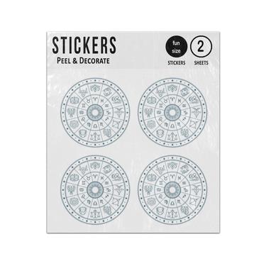 Picture of Astrology Horoscope Circle With Zodiac Signs Sticker Sheets Twin Pack