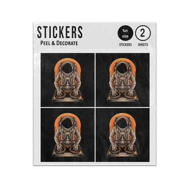 Picture of Astronaut Disc Jockey Music Illustration Sticker Sheets Twin Pack