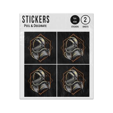 Picture of Astronaut Illustration With Stars Geometry Sticker Sheets Twin Pack