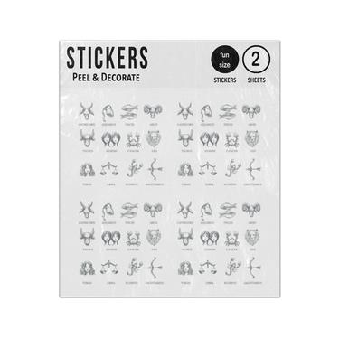 Picture of Astrology Zodiac Signs Horoscope Symbols Sticker Sheets Twin Pack