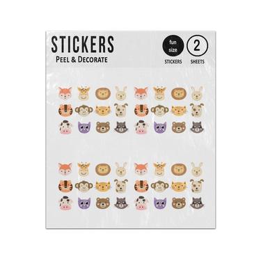 Picture of Baby Animal Faces Collection Set Sticker Sheets Twin Pack