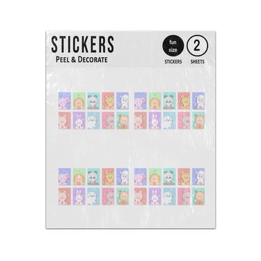 Picture of Baby Animals Smiling Illustration Sticker Sheets Twin Pack
