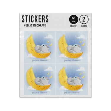 Picture of Baby Elephant Sleeping Banana Moon Sticker Sheets Twin Pack