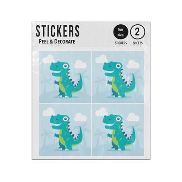 Picture of Baby T Rex Dinosaur Smiling Sticker Sheets Twin Pack