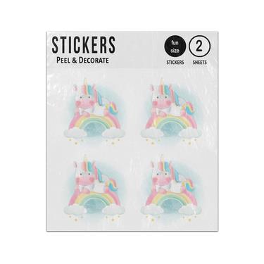 Picture of Baby Unicorn Sitting On Rainbow Sticker Sheets Twin Pack