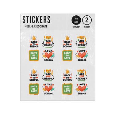 Picture of Back To School Ready To Learn Love Quotes Sticker Sheets Twin Pack