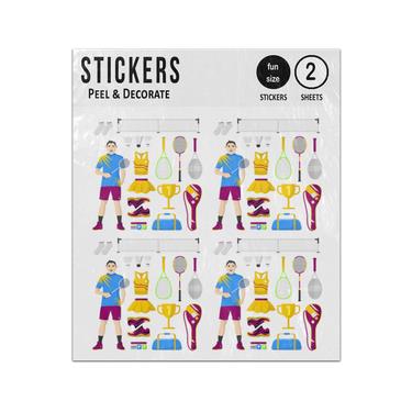 Picture of Badminton Sport Shuttlecock Game Sticker Sheets Twin Pack
