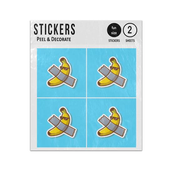 Picture of Banana Cartoon Wearing Sun Glasses Stuck Down With Tape Sticker Sheets Twin Pack