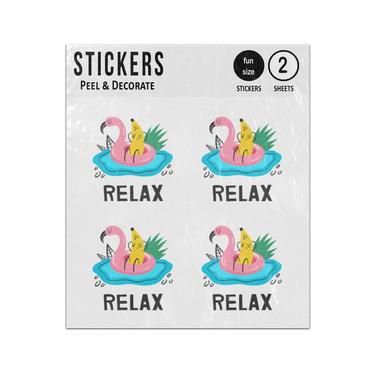Picture of Banana Swimming Inflatable Flamingo Relax Sticker Sheets Twin Pack