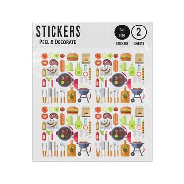 Picture of Barbecue Elements Grill Summer Food Sticker Sheets Twin Pack