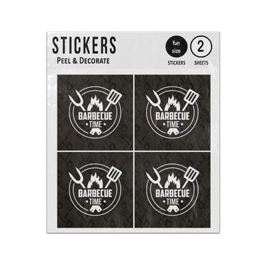 Picture of Barbecue Time Bbq Silhouette Logo Sticker Sheets Twin Pack