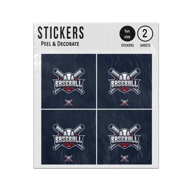 Picture of Baseball Esport Crossed Bats And Ball Sticker Sheets Twin Pack