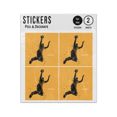 Picture of Basketball Player Splash Silhouette Sticker Sheets Twin Pack