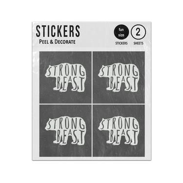 Picture of Bear Strong Beast Quote Sticker Sheets Twin Pack