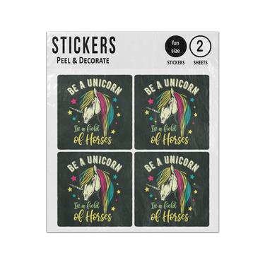Picture of Be A Unicorn In A Field Of Horses Sticker Sheets Twin Pack