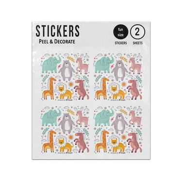 Picture of Beautiful Handrawn Cartoon Animal Collection Sticker Sheets Twin Pack