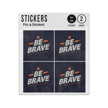 Picture of Be Brave Hand Drawn Typography T Shirt Sticker Sheets Twin Pack