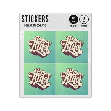 Picture of Be Kind 1970S Retro Style Typography Sticker Sheets Twin Pack