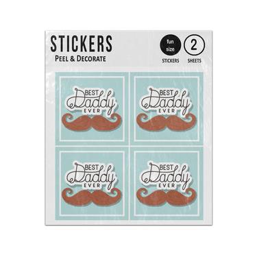 Picture of Best Daddy Ever Mustache Sticker Sheets Twin Pack