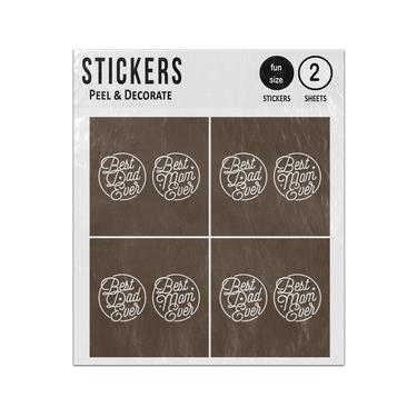 Picture of Best Dad Ever Best Mom Ever Lettering Sticker Sheets Twin Pack