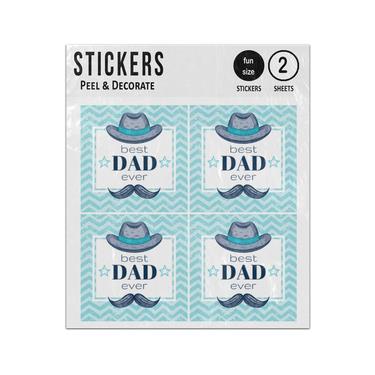 Picture of Best Dad Ever Hat Moustache Sticker Sheets Twin Pack