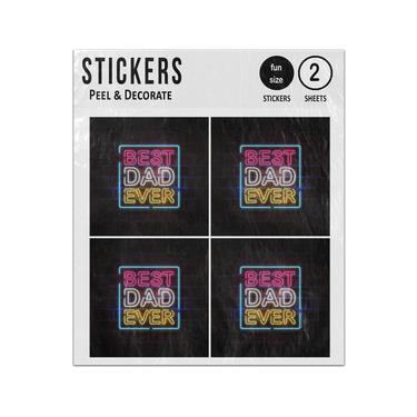 Picture of Best Dad Ever Neon Style Sign Sticker Sheets Twin Pack
