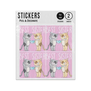 Picture of Best Sister Kittens Love Hart Sticker Sheets Twin Pack