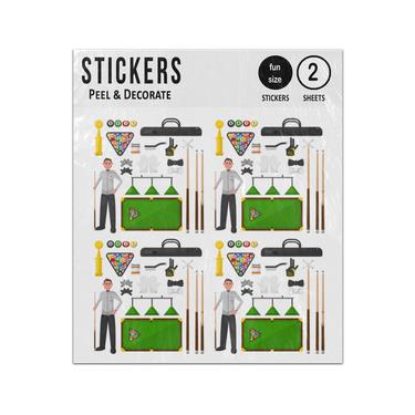 Picture of Billiards Flat Illustration Collection Sticker Sheets Twin Pack