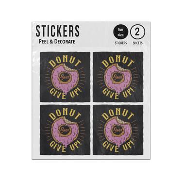 Picture of Bitten Donut Give Up Ever Pink Icing Sticker Sheets Twin Pack