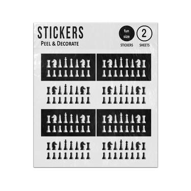 Picture of Black And White Chess Pieces Sticker Sheets Twin Pack