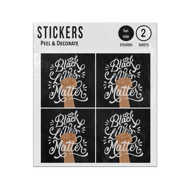 Picture of Black Lives Matter Message With Raised Fist Sticker Sheets Twin Pack