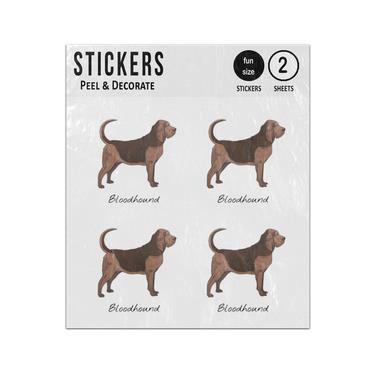 Picture of Blood Hound Dog Hand Drawn Illustration Sticker Sheets Twin Pack