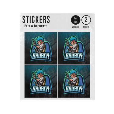 Picture of Blue Hair Bad Boy Esport Mascot Sticker Sheets Twin Pack