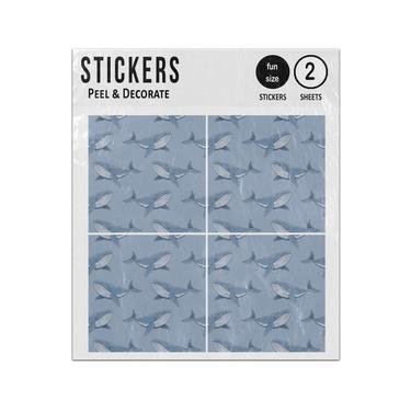 Picture of Blue Whales Ocean Seamless Pattern Sticker Sheets Twin Pack