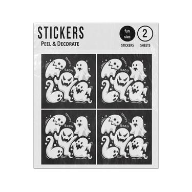 Picture of Boo Spooky Ghosts Halloween Celebration Sticker Sheets Twin Pack
