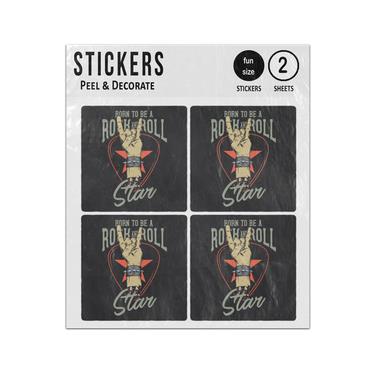 Picture of Born To Be A Rock And Roll Star Gesture Sticker Sheets Twin Pack