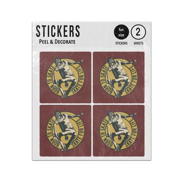Picture of Born To Skate For Life Long Hair Skater Sticker Sheets Twin Pack