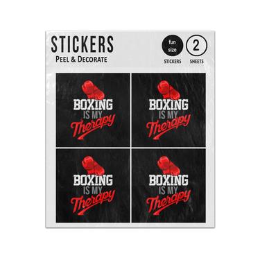 Picture of Boxing Is My Therapy Gloves Sayings Quotes Sticker Sheets Twin Pack